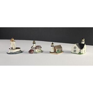 Lenox Lot of 4 Mini Lighthouse Thimbles American Lighthouse Collection C6